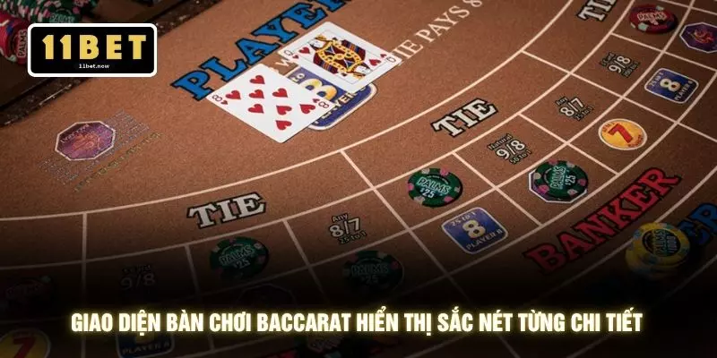 Giao diện bàn chơi Baccarat hiển thị sắc nét từng chi tiết